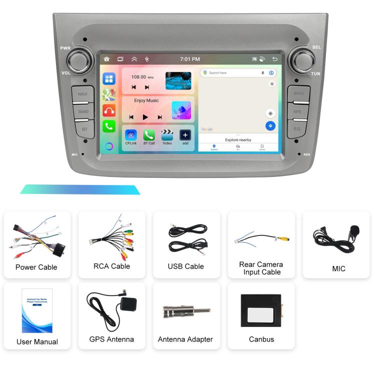 For Alfa Romeo MITO 2008-2016 7 inch Horizontal Screen Android 15 Carplay Car Center Control Integrated Machine For Alfa Romeo MITO 2008-2016 7 inch Horizontal Screen Android 15 Carplay Car Center Control Integrated Machine